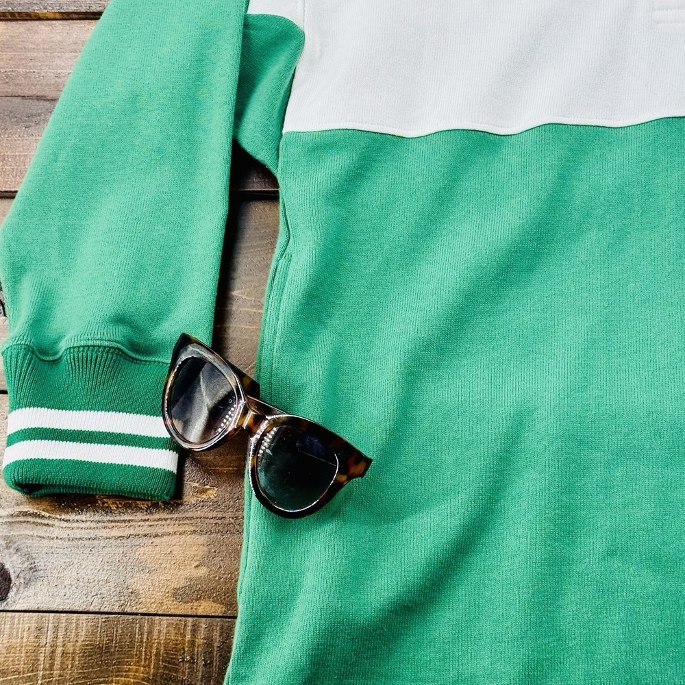 ROWING BLAZERS Women's Med Stripe Rugby Jersey Dress Green Heavy‎ Organic Cotton - Picture 8 of 14